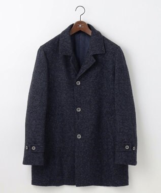 JOSEPH ABBOUD 【軽量/JAPANファブリック】アルパカヘリンボン ステンカラー コート ネイビー系7