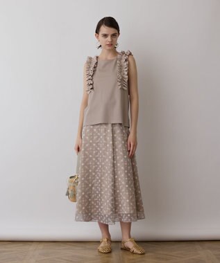 GRACE CONTINENTAL フリルカットトップ ベージュ