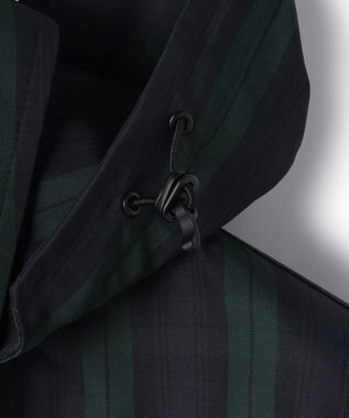 J.PRESS MEN 【オンオフ兼用 / ストレッチ / 撥水 / 洗える】トリコット3レイヤーバルマカンショートコート / フードデタッチャブル ネイビー系3