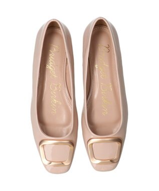 Bridget Birkin 【Bridget Birkin】スクエアバックルフラットシューズ ベージュエナメル