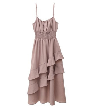 earth music&ecology ラッフルティアードキャミワンピース Pink