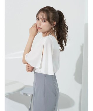 earth music&ecology ２ＷＡＹショルダースリットブラウス Off White