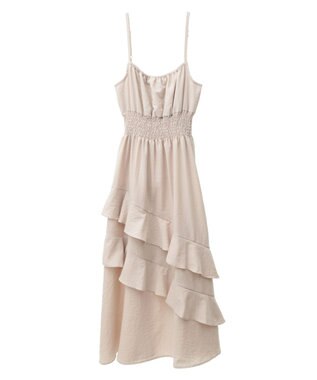 earth music&ecology ラッフルティアードキャミワンピース Beige