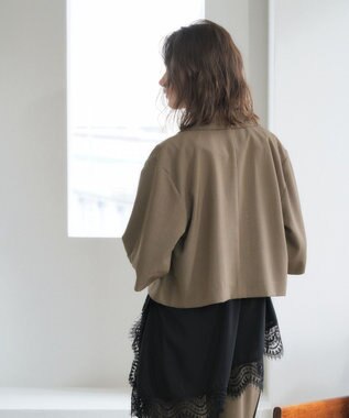 YECCA VECCA ハーフスリーブクロップドジャケット Brown