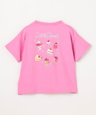 ANY KIDS 【綿100%】バックプリント オーバーサイズTシャツ ピンク×スイーツ