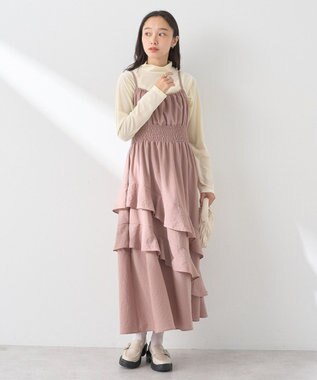 earth music&ecology ラッフルティアードキャミワンピース Pink
