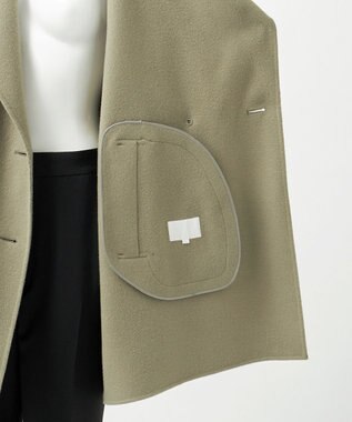 23区 S 【R(アール)】ウールメルトンリバー ショートコート オリーブ系