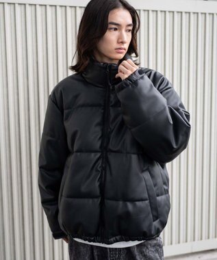 WEGO 【ユニセックス着用ITEM】PUパファーブルゾン ブラック