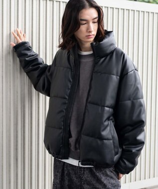 WEGO 【ユニセックス着用ITEM】PUパファーブルゾン ブラック