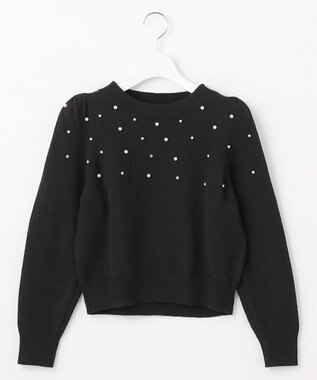 Feroux パール×ビジュー ニット ブラック系