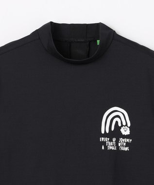 PW CIRCULUS 【WOMEN】メッシュコンビ モックネックT ゴルフウェア レディース ブラック系