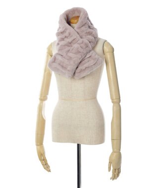 MOONBAT FURLA フェイクファーウェイビーマフラー ライトパープル