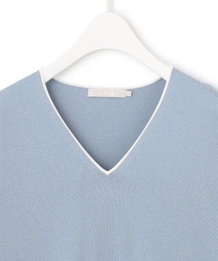 ICB L 【WEB限定カラーあり】 シンセティックハイゲージ 半袖ニット ライトブルー系