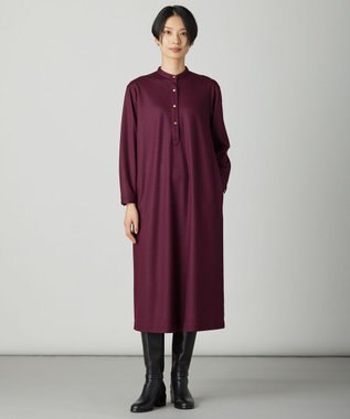 J.PRESS LADIES ウールスムース ワンピース バーガンディ系