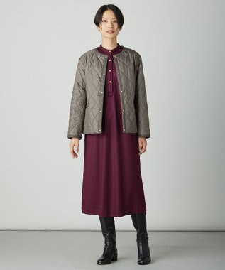 J.PRESS LADIES ウールスムース ワンピース バーガンディ系