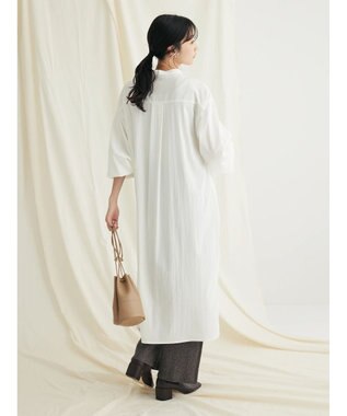 CRAFT STANDARD BOUTIQUE レーヨンデシンバンドカラーワンピース Off White