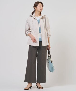 J.PRESS LADIES L Cotton Acetate ブロッキング ボーダー ニット アクア×ネイビー系