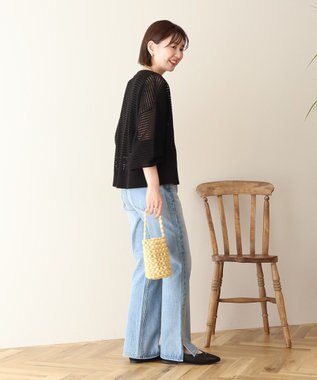 AMERICAN HOLIC 【先行予約】ジップアップメッシュニットカーディガン【WEB限定カラー有り】 Black