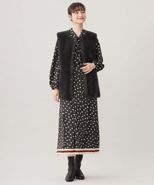 自由区 リバーシブルエコメリノムートン ジレ アッシュ