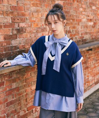 earth music&ecology チルデンライクベスト Navy