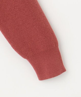 Feroux 【洗える】リボン釦 カーディガンデザインニット レッド系