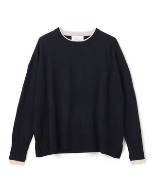 BEIGE， 【S-size】LA MONNAIE / クルーネックニット Navy×Bone