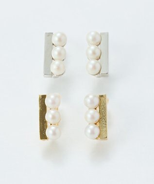 Phoebe 【痛くないシリーズ/金属アレルギー対応】パール＆バーライトフィットイヤリング　ゴールド ゴールド