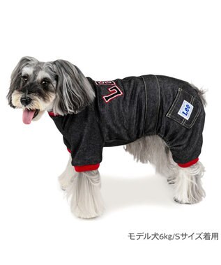 PET PARADISE Lee レッドリブ ロンパース 小型犬 ブラック×レッド