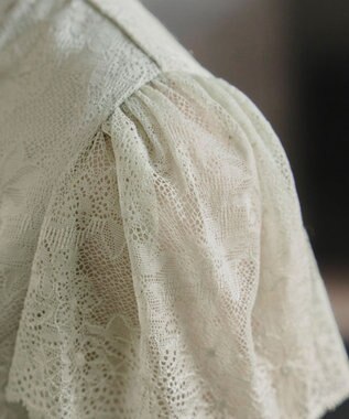 Tiaclasse L 【洗える】フレンチスリーブレースブラウス ミント