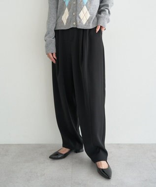 earth music&ecology タックコクーンパンツ Black