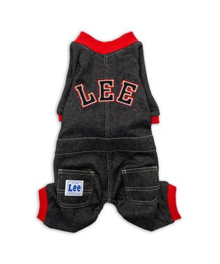 PET PARADISE Lee レッドリブ ロンパース 小型犬 ブラック×レッド