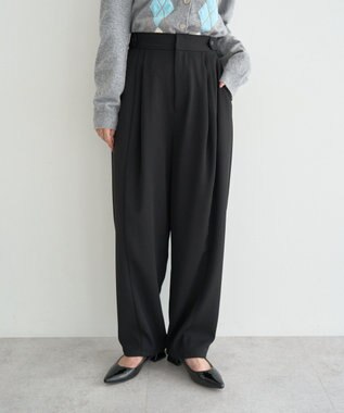 earth music&ecology タックコクーンパンツ Black