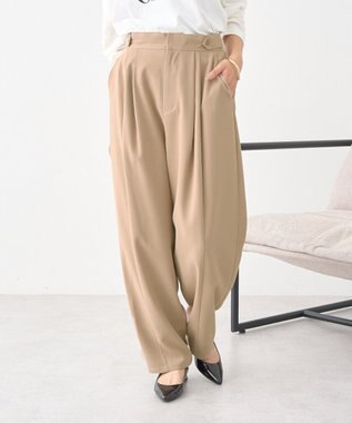 earth music&ecology タックコクーンパンツ Beige