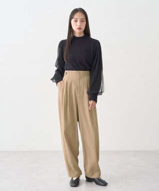 earth music&ecology タックコクーンパンツ Beige