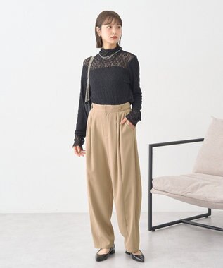 earth music&ecology タックコクーンパンツ Beige