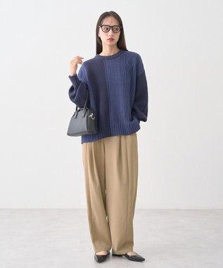 earth music&ecology タックコクーンパンツ Beige