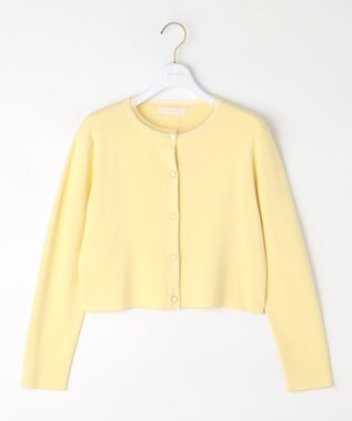 ANY SIS 【洗える】レースネックショートレングス カーディガン ライトイエロー