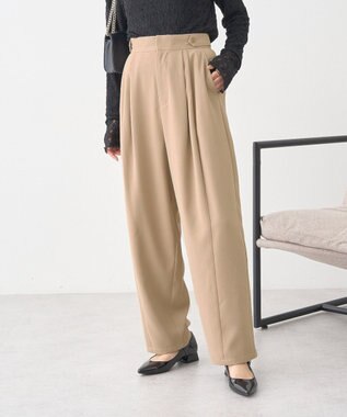 earth music&ecology タックコクーンパンツ Beige