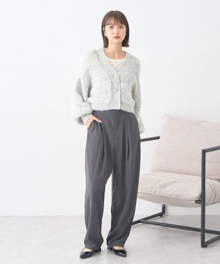 earth music&ecology タックコクーンパンツ Charcoal Gray