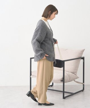 earth music&ecology タックコクーンパンツ Beige