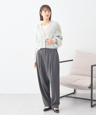 earth music&ecology タックコクーンパンツ Charcoal Gray