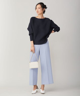 ICB 【洗える】トリプルクロスツイル ワイドパンツ スカイブルー系