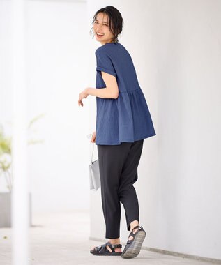 ANY L フクレジャージチュニック ブルー