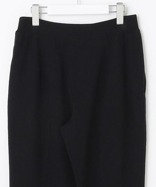 自由区 【洗える/セット可】レーヨンストレッチ テーパードパンツ ブラック系