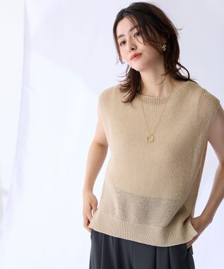 ANY ギマノースリーブニット ベージュ