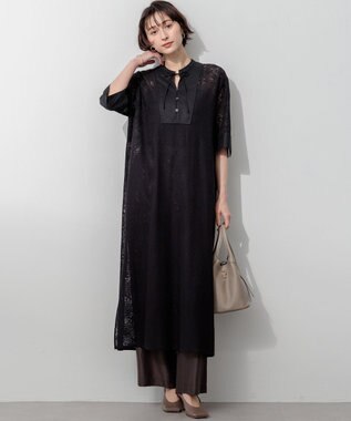 23区 【SLOW/一部店舗限定】モチーフレース ワンピース ブラック