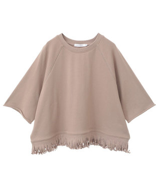 AMERICAN HOLIC フリンジ5分袖ラグランスウェット Beige