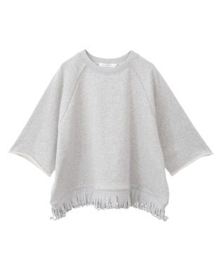 AMERICAN HOLIC フリンジ5分袖ラグランスウェット Light Gray Mixture