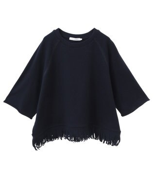 AMERICAN HOLIC フリンジ5分袖ラグランスウェット Navy