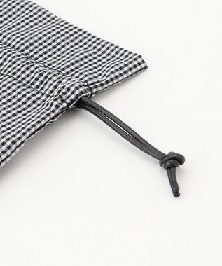 ANY ギンガムチェック巾着付メッシュトートバッグ グレー